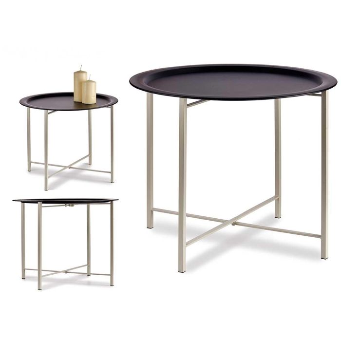 Mesa Auxiliar Negra Grande Giftdecor 62x48.5x62 cm - Metal (4 Unidades) Mesa Auxiliar Negra Grande Giftdecor 62x48.5x62 cm - Metal (4 Unidades)
