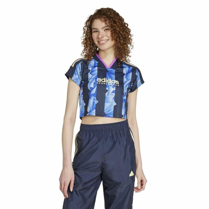 Camiseta de Manga Corta Mujer Adidas Tiro Cut Azul 3