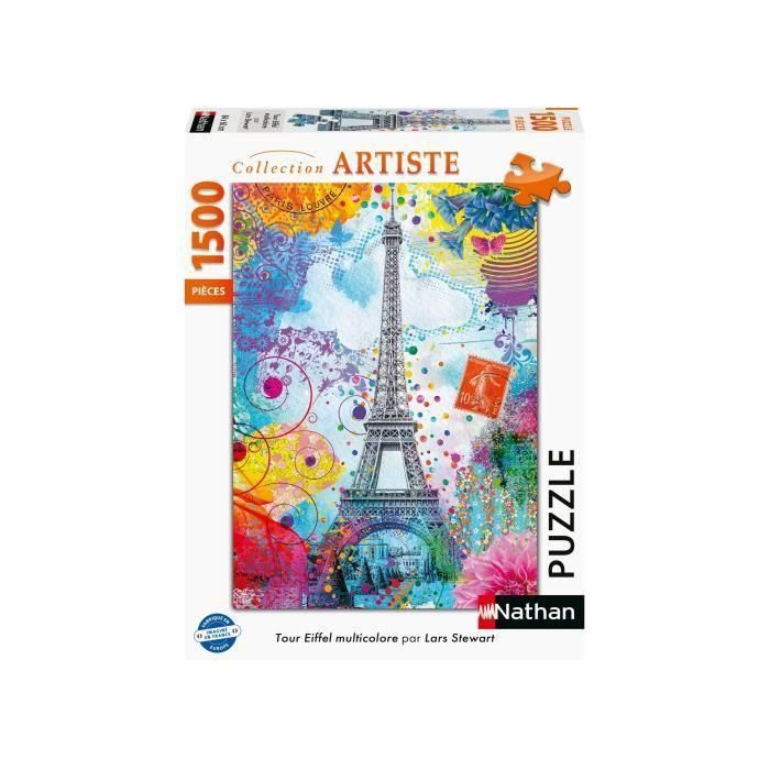 Nathan - Puzzle de 1500 piezas - Torre Eiffel multicolor/Lars Stewart - Adultos y niños a partir de 14 años - Puzzle de calidad premium - 12000950 1 Nathan - Puzzle de 1500 piezas - Torre Eiffel multicolor/Lars Stewart - Adultos y niños a partir de 14 años - Puzzle de calidad premium - 12000950 1