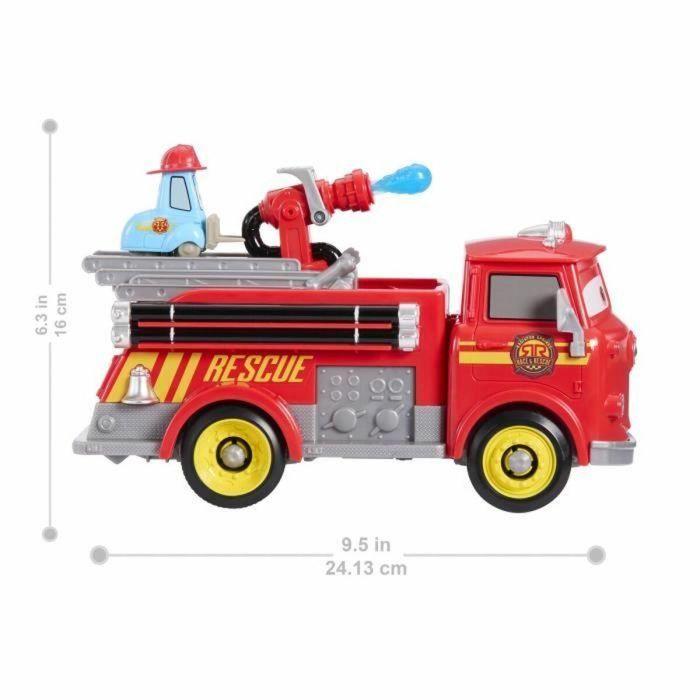 Mattel Jfl54 Cars Disney Pixar, Camión de Bomberos Rojo con Guido - Vehículo de juguete de rescate a toda máquina en Radiador Springs 4