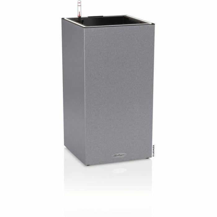 Lechuza LEC4008789136107 Macetero Canto Stone Column 30 con kit LED completo gris piedra