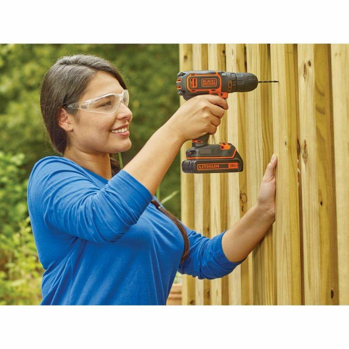 Black & Decker BDCDC18BAFC Taladro Atornillador Inalámbrico 18V Li-Ion 2 Baterías, 80 Accesorios, Vel. Variable, 10 Pos. Torque 9