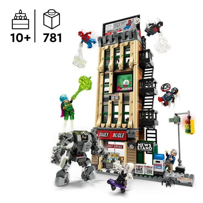 LEGO Marvel 76342 Spider-Man vs. Mysterio: The Daily Bugle - Juguete de construcción, set de edificio modular para mayores de 10 años