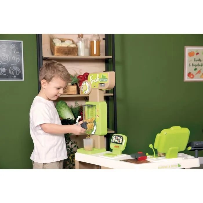 Smoby Mercado Fresco Tienda Orgánica Juego de Rol con Báscula Mecánica y Accesorios para Niños 2