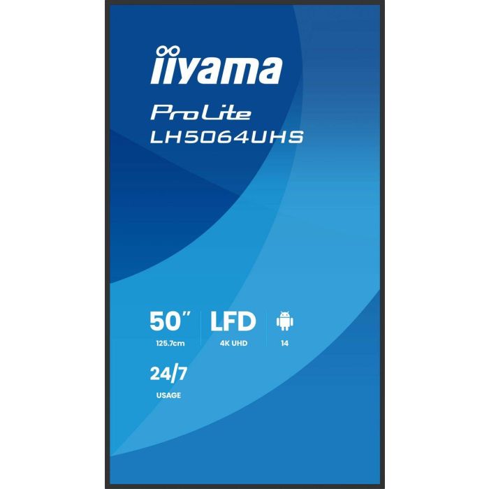 Monitor Iiyama 65" 3840X2160, Uhd Va Dled Panel, Haze 25% 500Cd/M², Landscape And Portrait, Speakers 2X 10W, 2X Hdmix 1X Usb-C , Usb 2.0 X2, Wifi, Lan, Media Play Usb Port, Control Lan / Rs232C, Iisignage2 (Cms/Dms), Android 14 (Lh654Uhs-B1Ag) 1 Monitor Iiyama 65" 3840X2160, Uhd Va Dled Panel, Haze 25% 500Cd/M², Landscape And Portrait, Speakers 2X 10W, 2X Hdmix 1X Usb-C , Usb 2.0 X2, Wifi, Lan, Media Play Usb Port, Control Lan / Rs232C, Iisignage2 (Cms/Dms), Android 14 (Lh654Uhs-B1Ag) 1