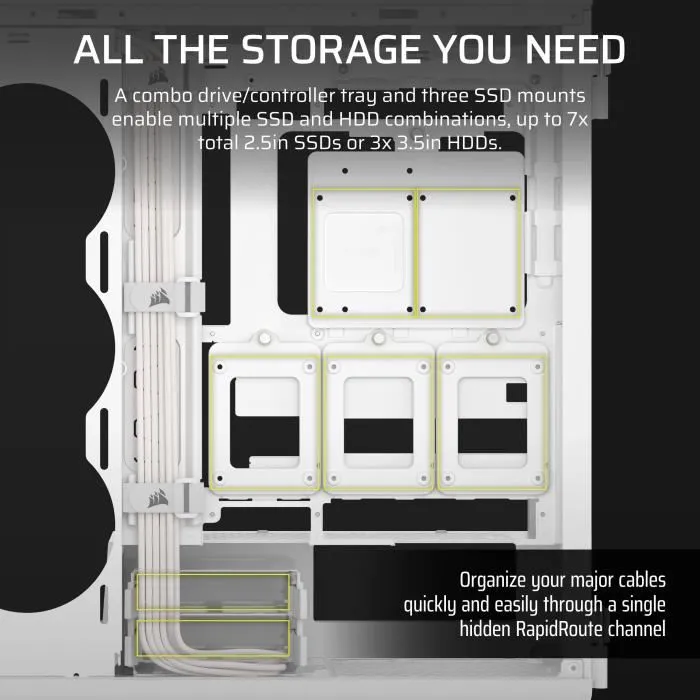 Corsair 5000T Midi Tower ATX Semitorre Cristal Blanca para Gaming y PC de Alto Rendimiento con RGB y Paneles de Vidrio Templado 5