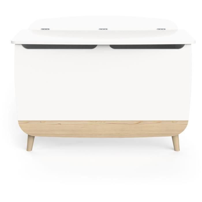 Caja para juguetes - FIRMIANA - Estilo escandinavo - Blanco mate / Roble Kronberg - 82,4 x 39,1 x 58,9 cm - DEMEYERE 5