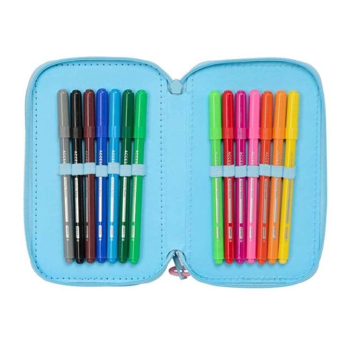 Safta Plumier Triple 37 pcs Stitch "Happy" 12,5x19,5x5,5 cm 4