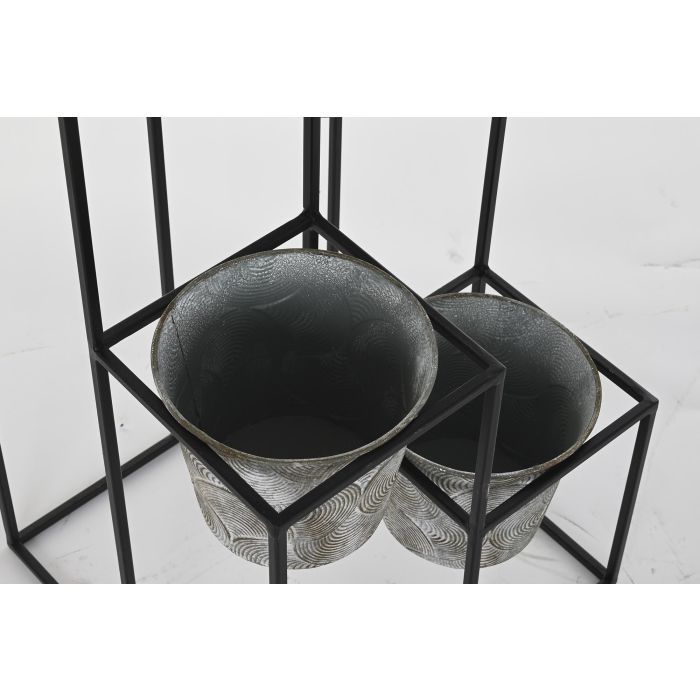 DKD Home Decor Macetero Urban de Metal Gris 34 x 71 x 34 cm 1