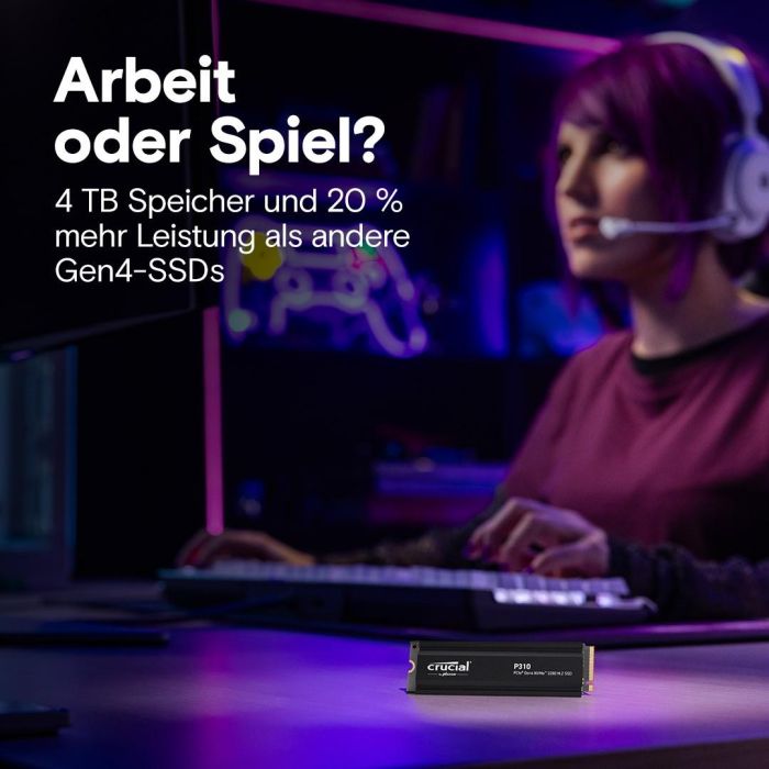 Crucial P310 SSD 2TB M.2 NVMe PCIe Gen4 7100 MB/s con Disipador 2