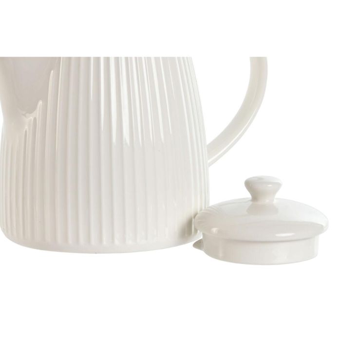 DKD Home Decor Tetera Porcelana Blanca Urban 1L - Apta Lavavajillas, 15 cm Alto, Colección Carve loving 24 2 DKD Home Decor Tetera Porcelana Blanca Urban 1L - Apta Lavavajillas, 15 cm Alto, Colección Carve loving 24 2