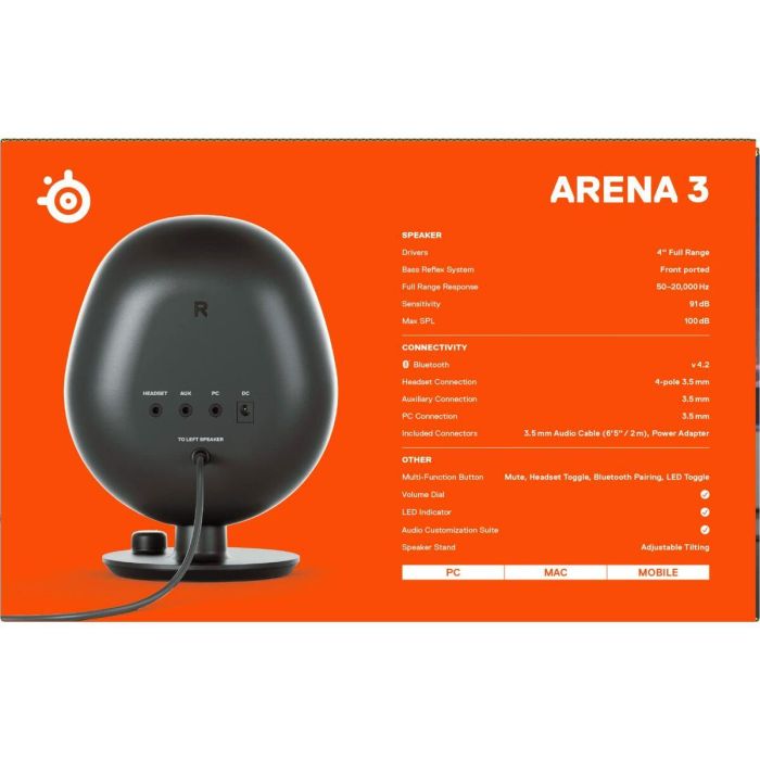 SteelSeries Arena 3 Altavoces para ordenador, 4 pulgadas, masivos 2 SteelSeries Arena 3 Altavoces para ordenador, 4 pulgadas, masivos 2