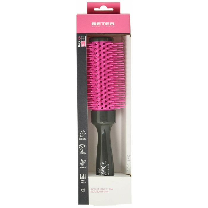 Beter DESLIA HAIR FLOW Cepillo Redondo 33 mm Resistente al Calor 170ºC con Púas Suaves para Desenredar, Moldear y Secar Cabello Rápido Beter DESLIA HAIR FLOW Cepillo Redondo 33 mm Resistente al Calor 170ºC con Púas Suaves para Desenredar, Moldear y Secar Cabello Rápido