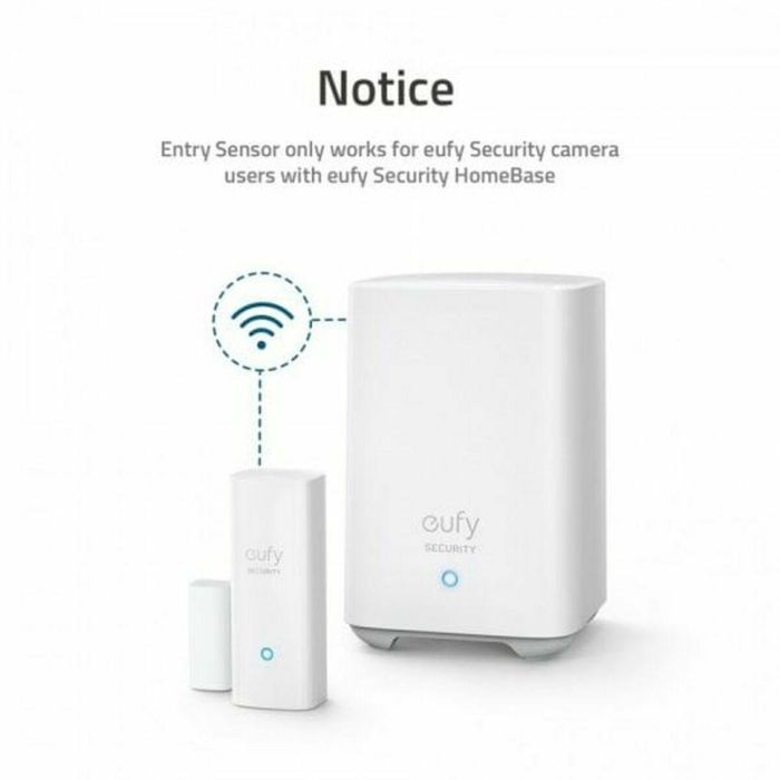 Eufy T89000D4 Sensor de Puerta y Ventana Inalámbrico Blanco, Alarma 100dB, Batería 2 Años, Compatible con HomeBase 12