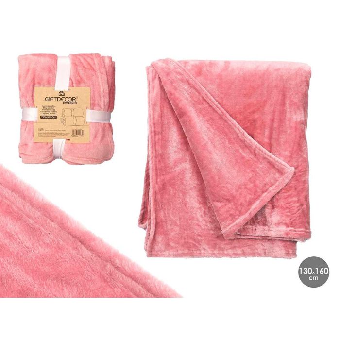 Manta Sedalina Rosa 130X160Cm Giftdecor (8 Unidades) Manta Sedalina Rosa 130X160Cm Giftdecor (8 Unidades)