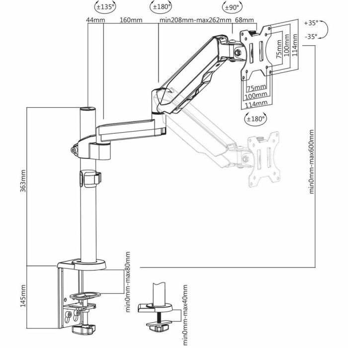 Soporte de Mesa para Pantalla V7 DM1TA-1E 17" 32" 1