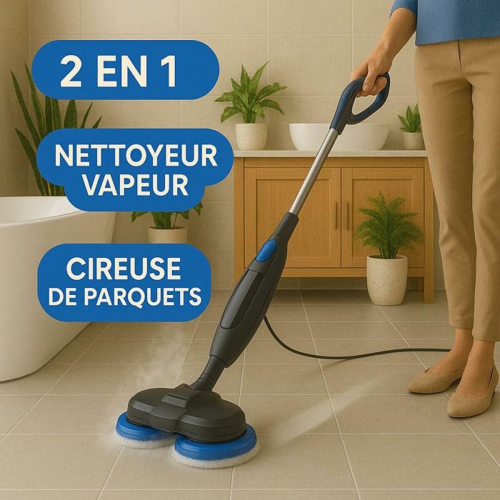 Eziclean EZI3760372559175 Fregona Limpiadora a Vapor Steam Wave 360, 1200W, 24g/min, 450ml, Negro/Azul 3 Eziclean EZI3760372559175 Fregona Limpiadora a Vapor Steam Wave 360, 1200W, 24g/min, 450ml, Negro/Azul 3