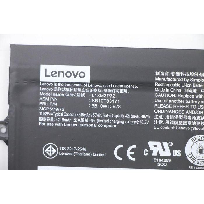 Lenovo Battery 11.52V 50Wh 3cell 3 Lenovo Battery 11.52V 50Wh 3cell 3