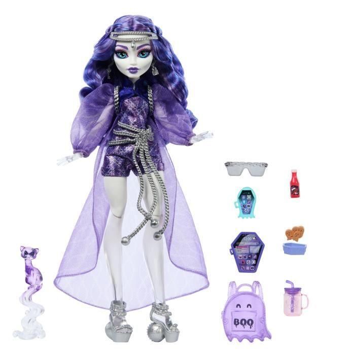 Muñeca Monster High Spectra Vondergeist, hurón Rhuen y accesorios HXH77 Muñeca Monster High Spectra Vondergeist, hurón Rhuen y accesorios HXH77