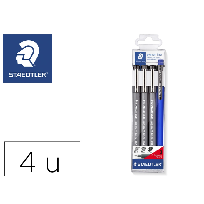 Staedtler Pigment Liner Rotuladores Negro Estuche 3 Ud + 1 Portaminas De Regalo 0 Staedtler Pigment Liner Rotuladores Negro Estuche 3 Ud + 1 Portaminas De Regalo 0