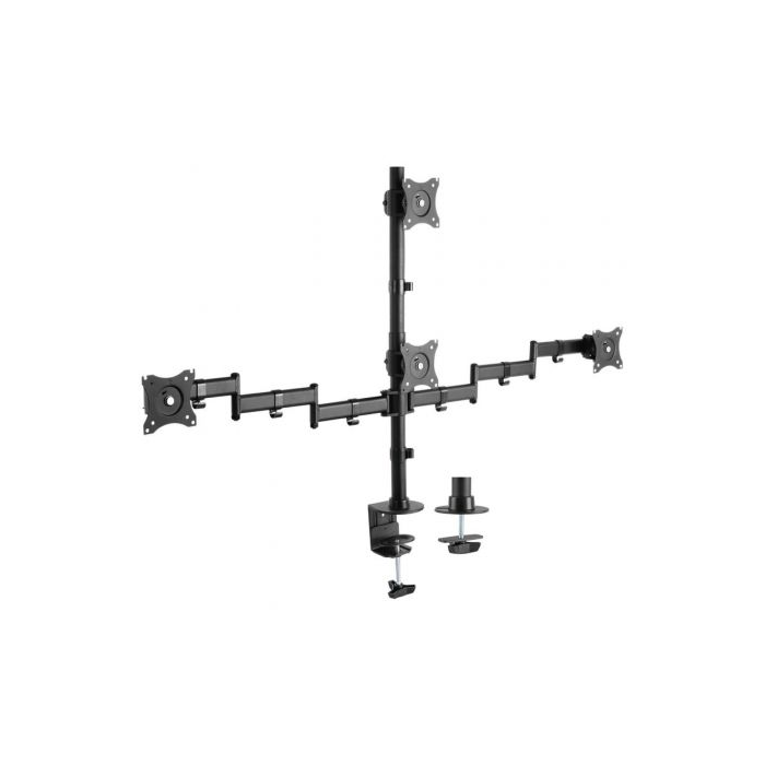Aisens DT27TSR-379 Soporte de Mesa para 4 Monitores TV, Giratorio, Inclinable, 8kg, 13-27", VESA 100x100, Negro Aisens DT27TSR-379 Soporte de Mesa para 4 Monitores TV, Giratorio, Inclinable, 8kg, 13-27", VESA 100x100, Negro