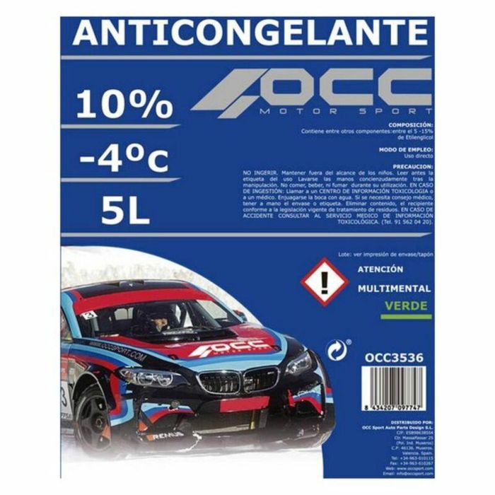 Anticongelante OCC Motorsport 10% Verde (5 L) 1 Anticongelante OCC Motorsport 10% Verde (5 L) 1