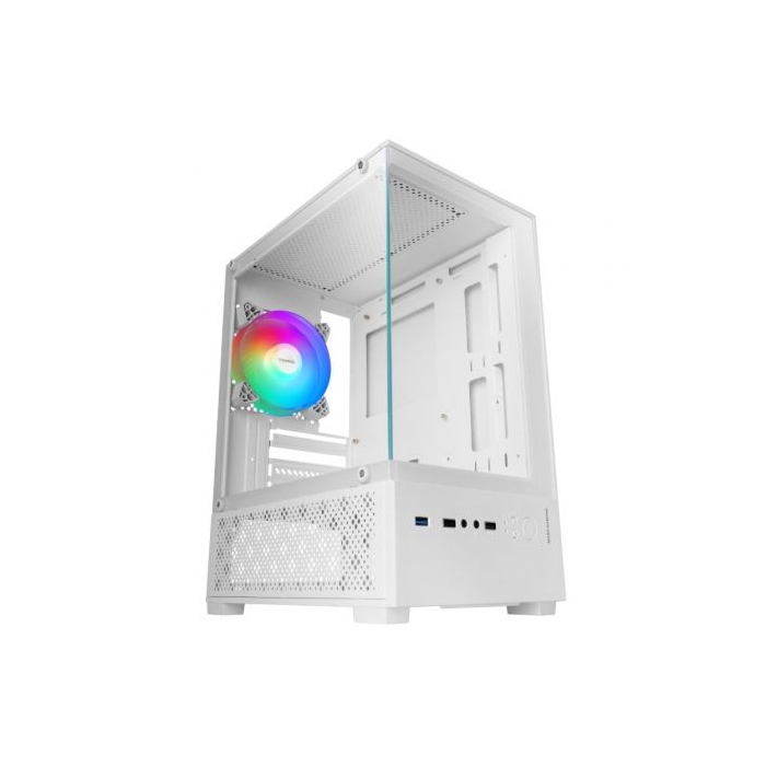 Mars Gaming MC-SE2/MCSE2W Minitorre Gaming Blanca, microATX/Mini-ITX, Cristal Templado, Doble Cámara, Ventilador FRGB 120mm