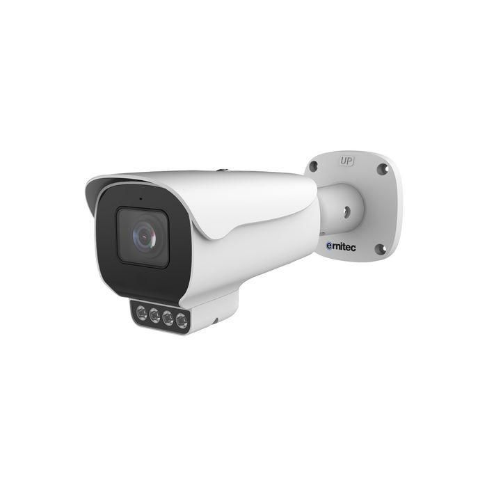 Ernitec Deimos Pro Bullet Cámara IP 5MP Vari-Focal con Detección Facial, Audio, Disuasión IR Activa y Ranura SD