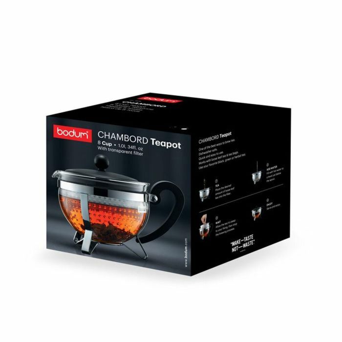 Bodum 0727015205137 Tetera de Vidrio y Acero Inoxidable Chambord 1 L Gris 4 Bodum 0727015205137 Tetera de Vidrio y Acero Inoxidable Chambord 1 L Gris 4
