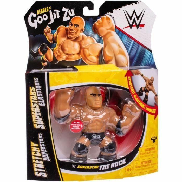 Heroes Of Goo Jit Zu HER0630996428962 Figura Estirable WWE The Rock 11 cm con Textura Elástica y 3 Veces Más Estirable