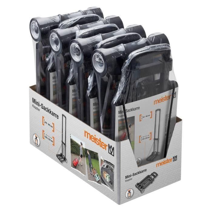Meister 8985730 Carretilla de Mano Plegable Tipo Diablo Mini, Diseño Compacto para Fácil Guardado, Soporta hasta 45 kg. 5