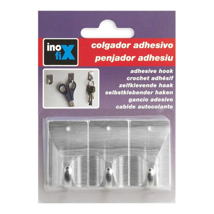 Colgador adhesivo acero 2018-1-001 (blister 3 unid.) inofix 1