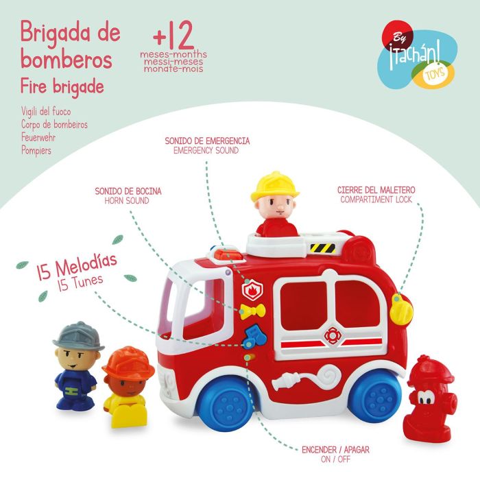 Tachan Camión de Bomberos con Luces, Sonidos y Salida de Agua para +12 Meses 1 Tachan Camión de Bomberos con Luces, Sonidos y Salida de Agua para +12 Meses 1