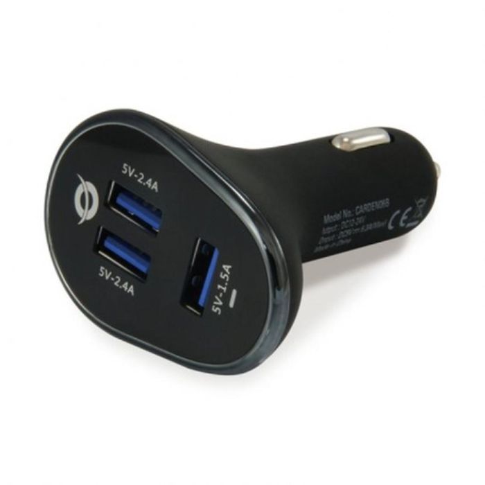 Conceptronic Carden06B Cargador de Coche 3 Puertos USB para Dispositivos Móviles 0 Conceptronic Carden06B Cargador de Coche 3 Puertos USB para Dispositivos Móviles 0