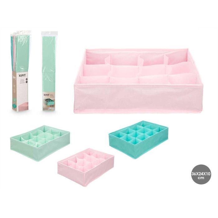 Caja Plegable Organizadora Kipit 36x24x10 cm - Surtidos en Rosa, Turquesa, Verde (24 Unidades) Caja Plegable Organizadora Kipit 36x24x10 cm - Surtidos en Rosa, Turquesa, Verde (24 Unidades)