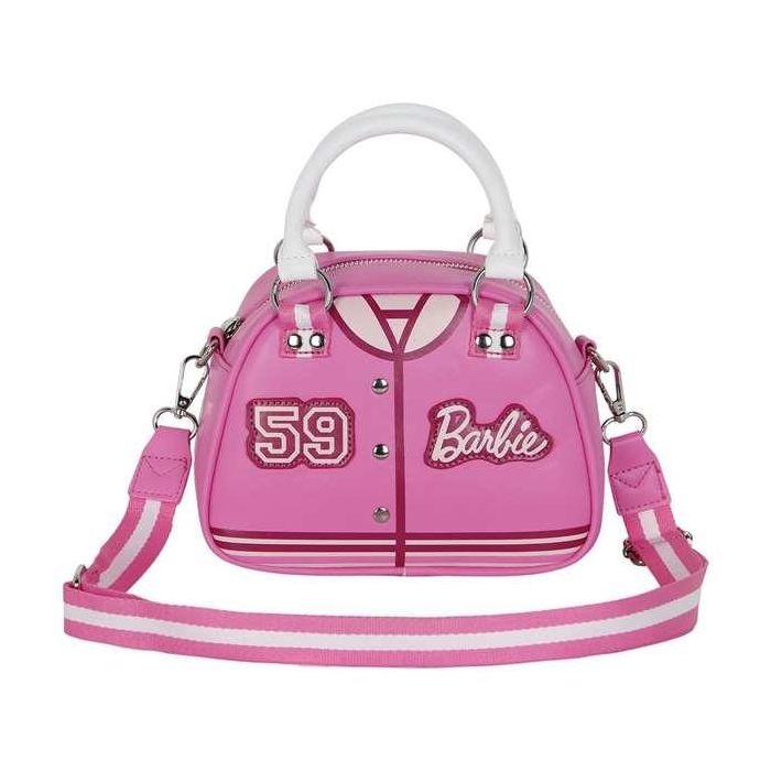 Barbie Bolso Bowling Fashion Varsity Rosa con Cremallera y Bandolera 12 x 22 x 16 cm 2