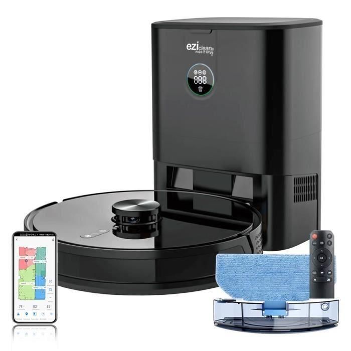 Eziclean I-Bot Z7 Smart Robot Aspirador y Mopa Conectado con Base de Succión, 240 min, 3Kpa, 300m²