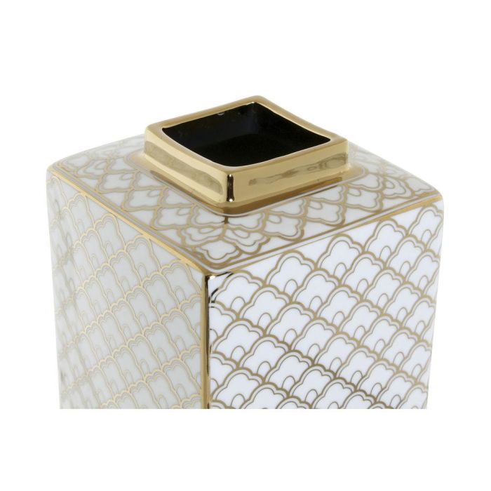 Jarron Glam DKD Home Decor Blanco Dorado 14.5 x 30 x 14.5 cm 1