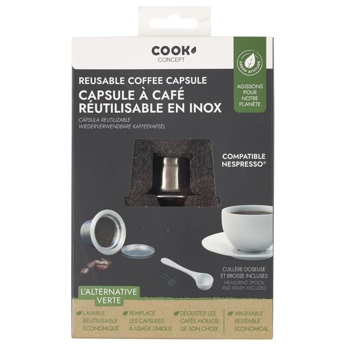 Cook Concept Cápsula Café Reutilizable Acero Inoxidable Compatible Nespresso Citiz Essenza Pixie Inissia Lattissima Expert 0 Cook Concept Cápsula Café Reutilizable Acero Inoxidable Compatible Nespresso Citiz Essenza Pixie Inissia Lattissima Expert 0