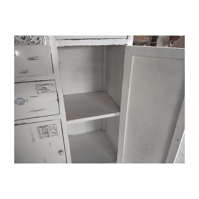 DKD Home Decor Cajonera Romántico Blanco de Madera con 6 Cajones, 2 Puertas y 1 Estantería. Dimensiones: 69x38x130 cm 3 DKD Home Decor Cajonera Romántico Blanco de Madera con 6 Cajones, 2 Puertas y 1 Estantería. Dimensiones: 69x38x130 cm 3