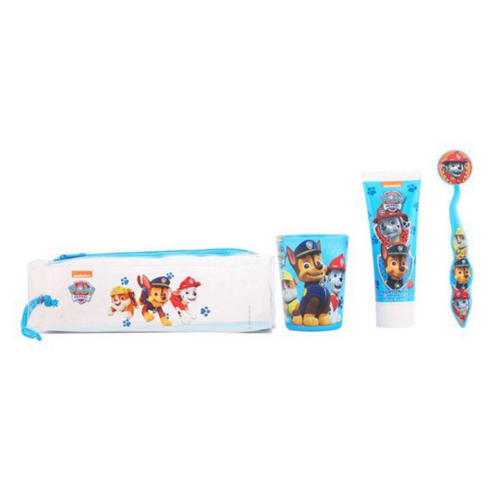 Patrulla Canina Set Cuidado Dental Infantil: dentífrico 75ml, cepillo, vaso y neceser (4 Piezas) para niños 1-9 años