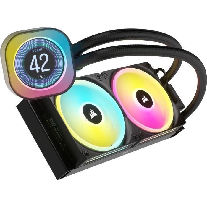 Refrigeración por agua - CORSAIR - iCUE LINK H100i LCD AIO - Radiador de 240 mm - Refrigeración líquida para CPU 4 Refrigeración por agua - CORSAIR - iCUE LINK H100i LCD AIO - Radiador de 240 mm - Refrigeración líquida para CPU 4
