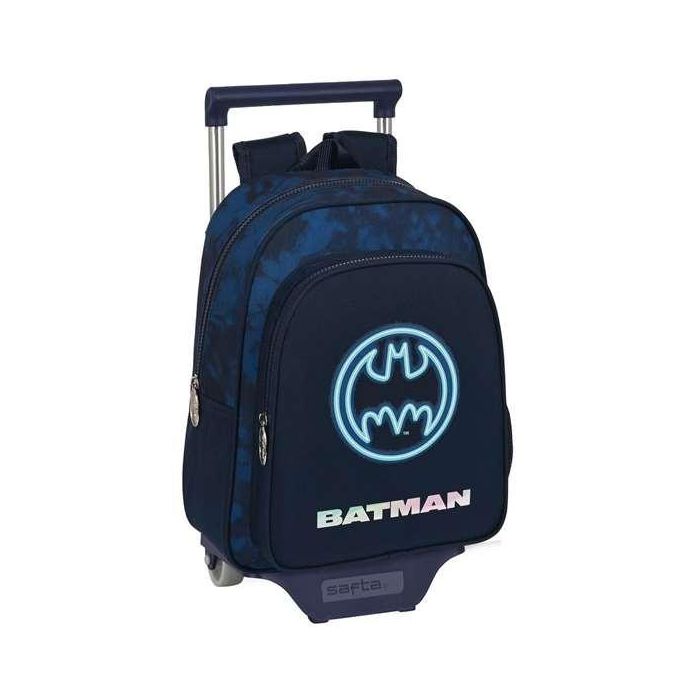 Mochila Escolar con Ruedas Batman Legendary Azul marino 27 x 33 x 10 cm 1