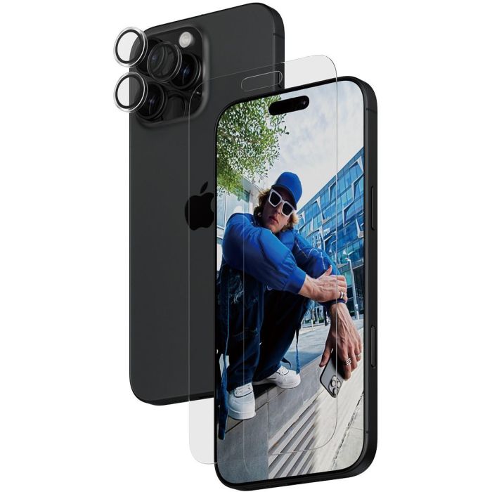 PanzerGlass Bundle 2-en-1 Protector Pantalla y Lente para Apple iPhone 16 Pro Max Anti-rayones/Golpes