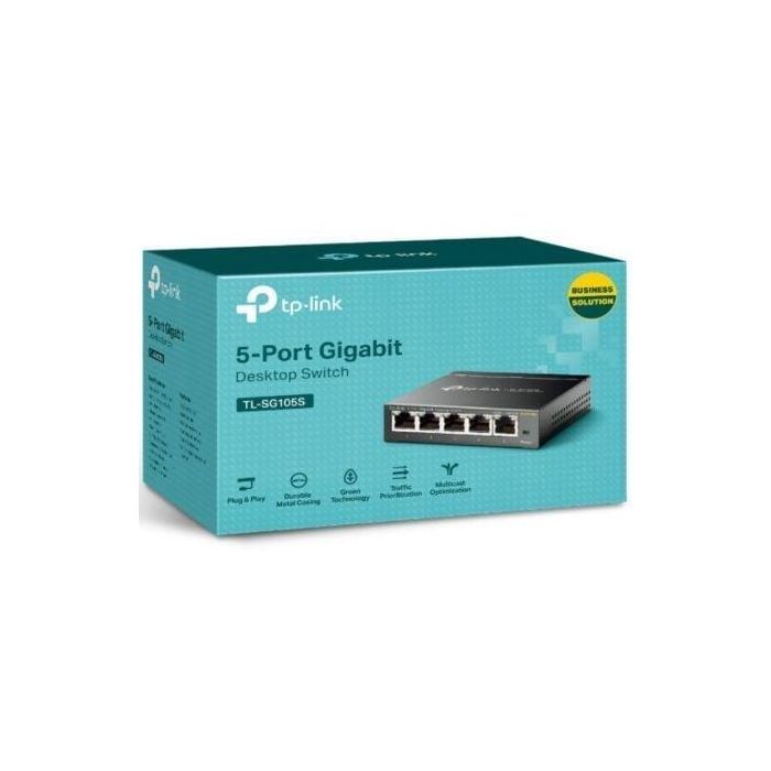 Switch TP-Link TL-SG105S 5 Puertos/ RJ-45 10/100/1000 3 Switch TP-Link TL-SG105S 5 Puertos/ RJ-45 10/100/1000 3