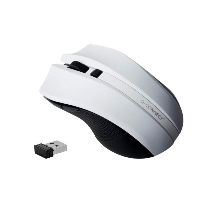 Raton Q-Connect Optico Inalambrico 1000 Dpi Receptor Usb 2,4 grhz Blanco 2