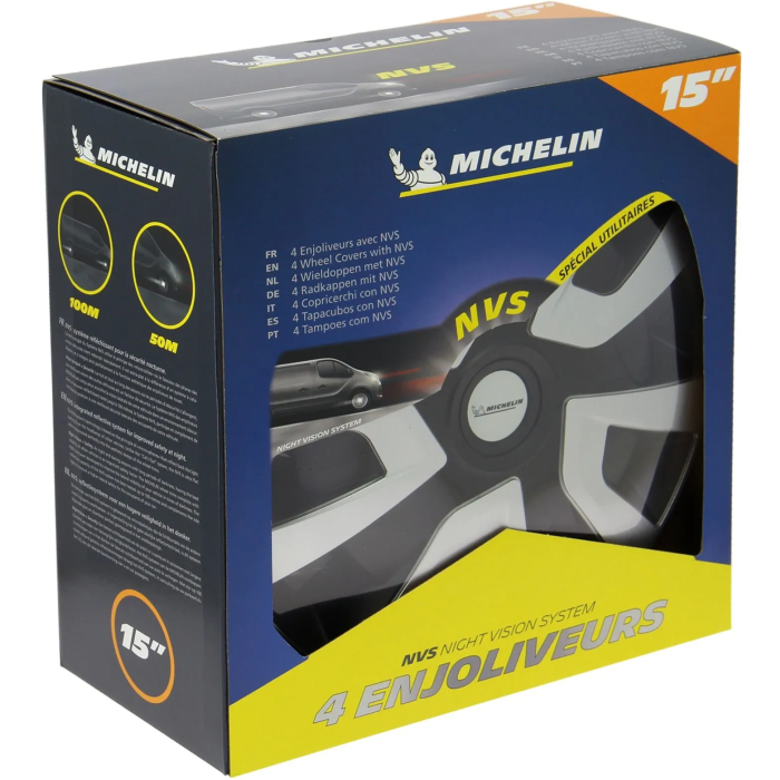Michelin Juego de 4 Adornos de Rueda 15 Pulgadas Utilidades Especiales NVS ABS Acabado Laca Brillo Sistema Night Vision Security 4 Michelin Juego de 4 Adornos de Rueda 15 Pulgadas Utilidades Especiales NVS ABS Acabado Laca Brillo Sistema Night Vision Security 4