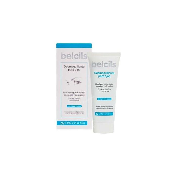 Belcils Desmaquillante para Ojos Gel 75 ml, Limpiador Suave Hipoalergénico para Maquillaje de Pestañas y Párpados, pH Equilibrado