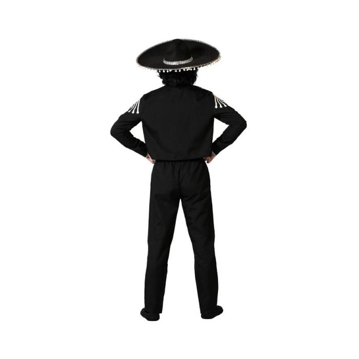 Disfraz Esqueleto Mejicano Negro Con Chaqueta Hombre Adulto XS-S 2