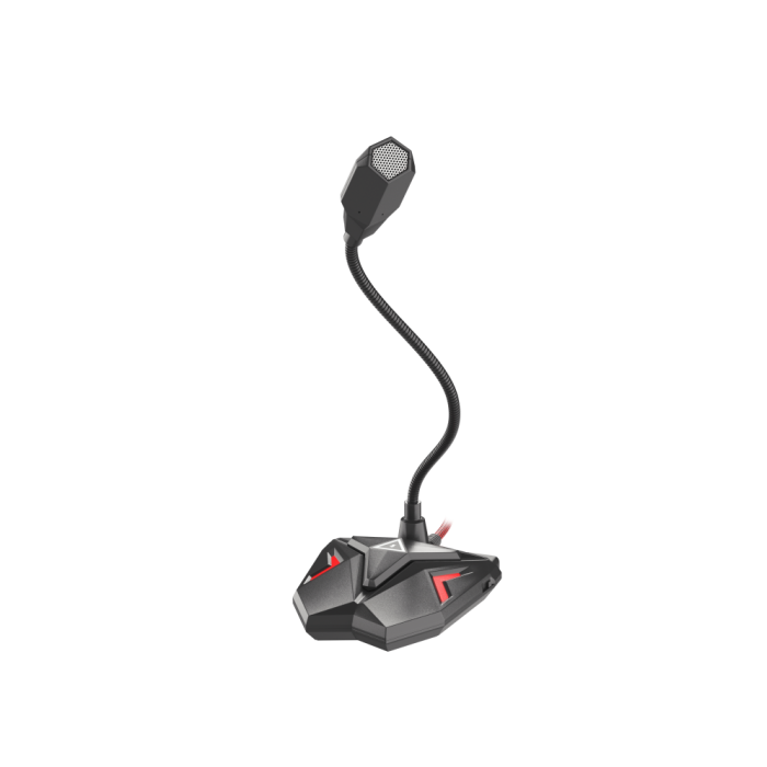 GENESIS Radium 100 Micrófono gaming para PC y Streamers con conexión USB Plug&Play Omnidireccional Botón de Silencio LED Negro Rojo
